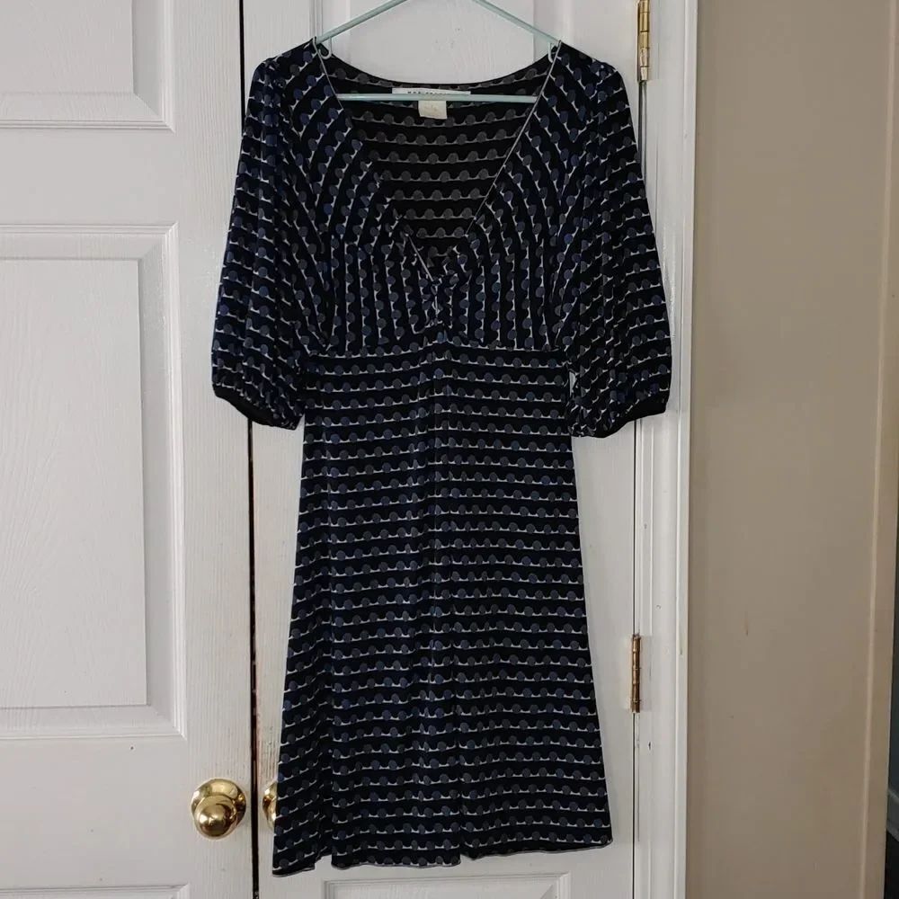 Max Studio black and blue print dress Sz S